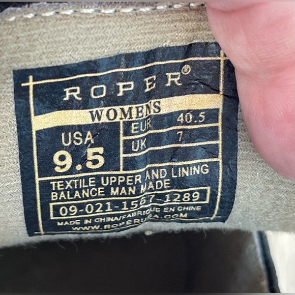 ROPER WOMENS ALL OVER VINTAGE BLACK SHORTY BOOT 9.5 - Picture 7 of 7